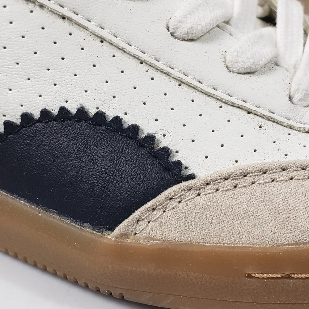 Dolce Vita - White Black Leather Taupe Suede Stella Nadia Sneaker sz 7.5